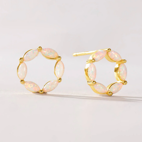 Halo Opal Stud Earrings