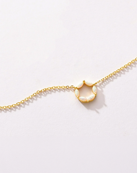 Solara Opal Circle Necklace