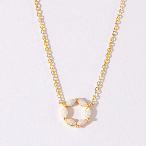 Solara Opal Circle Necklace