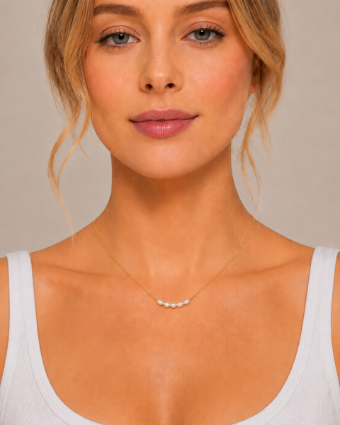 Elara Pearl Cluster Necklace