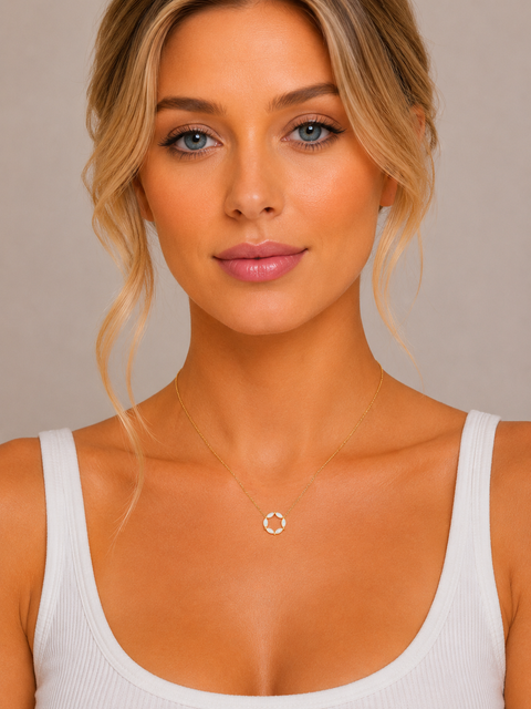 Solara Opal Circle Necklace