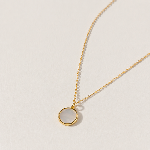 Luna Pearl Disc Necklace