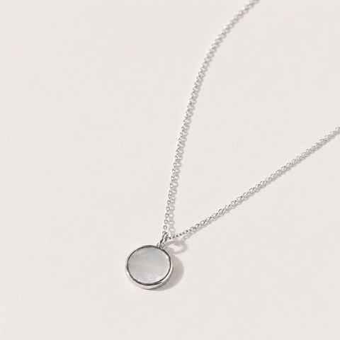 Luna Pearl Disc Necklace